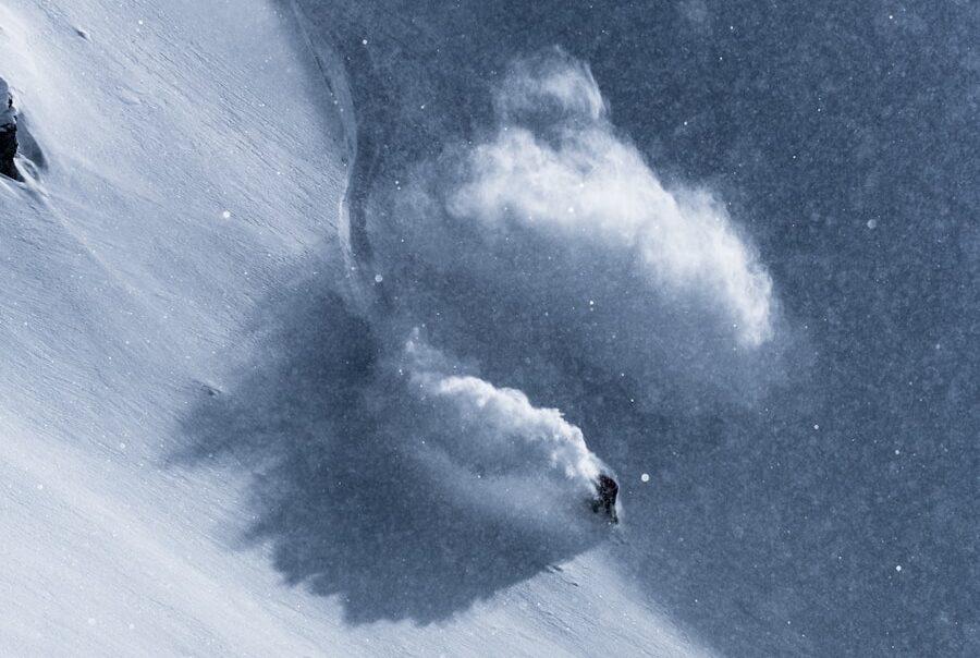 person snowboarding on tundra